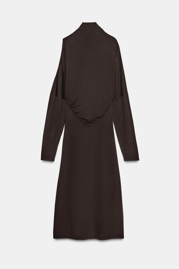 ТРИКОТАЖНОЕ ПЛАТЬЕ МИДИ С ВЫРЕЗАМИ