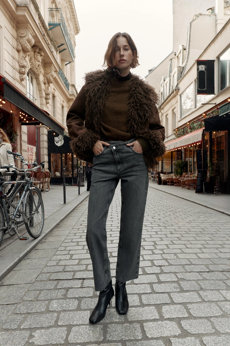 ДЖИНСЫ Z1975 STRAIGHT С ВЫСОКОЙ ПОСАДКОЙ И ПЕРЕКРЕСТНЫМ ПОЯСОМ