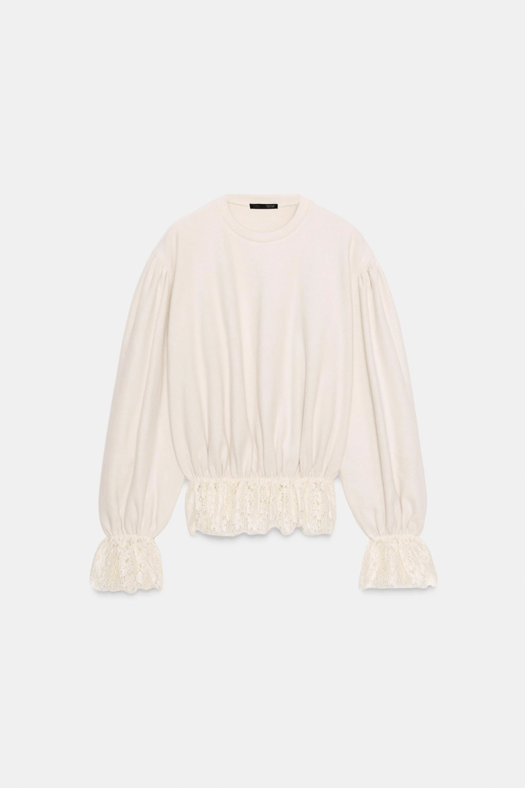 Романтический свитшот с кружевом