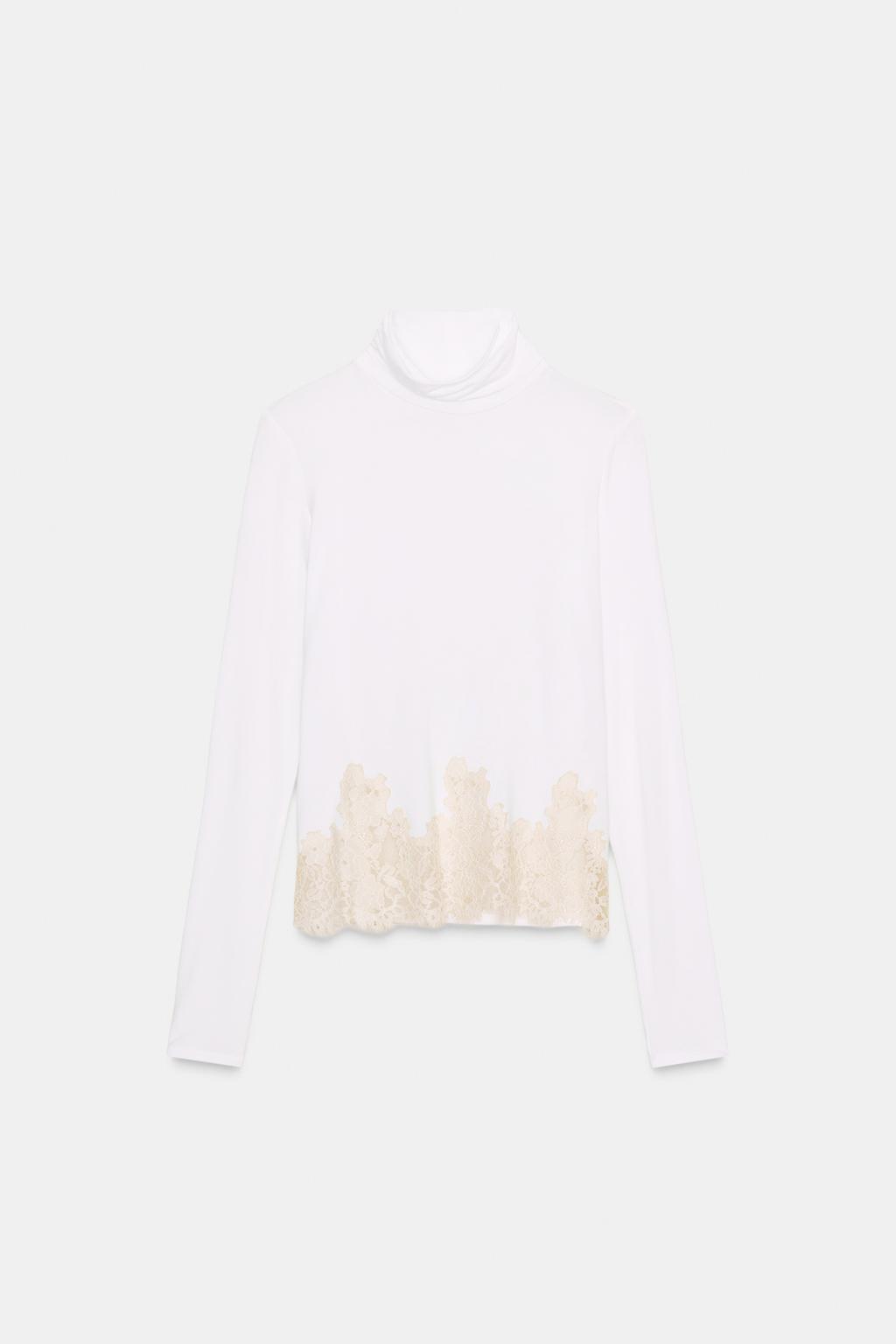 КОМБИНИРОВАННАЯ ФУТБОЛКА С КРУЖЕВОМ