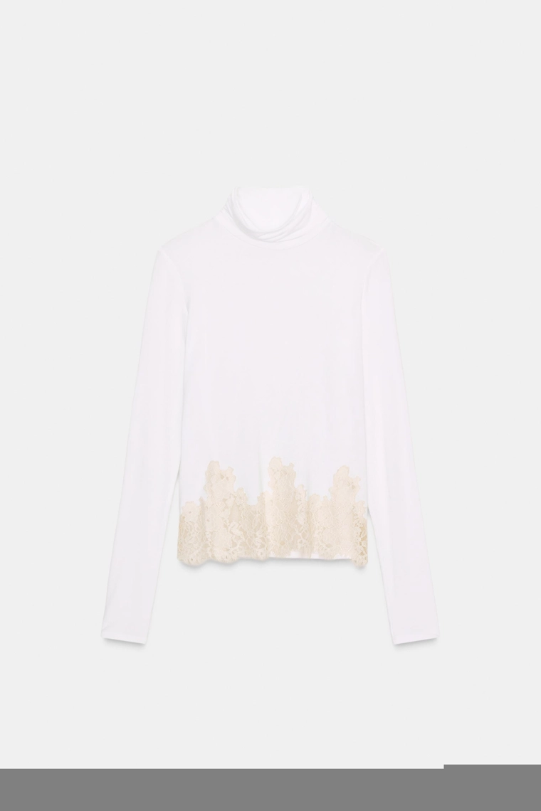 КОМБИНИРОВАННАЯ ФУТБОЛКА С КРУЖЕВОМ