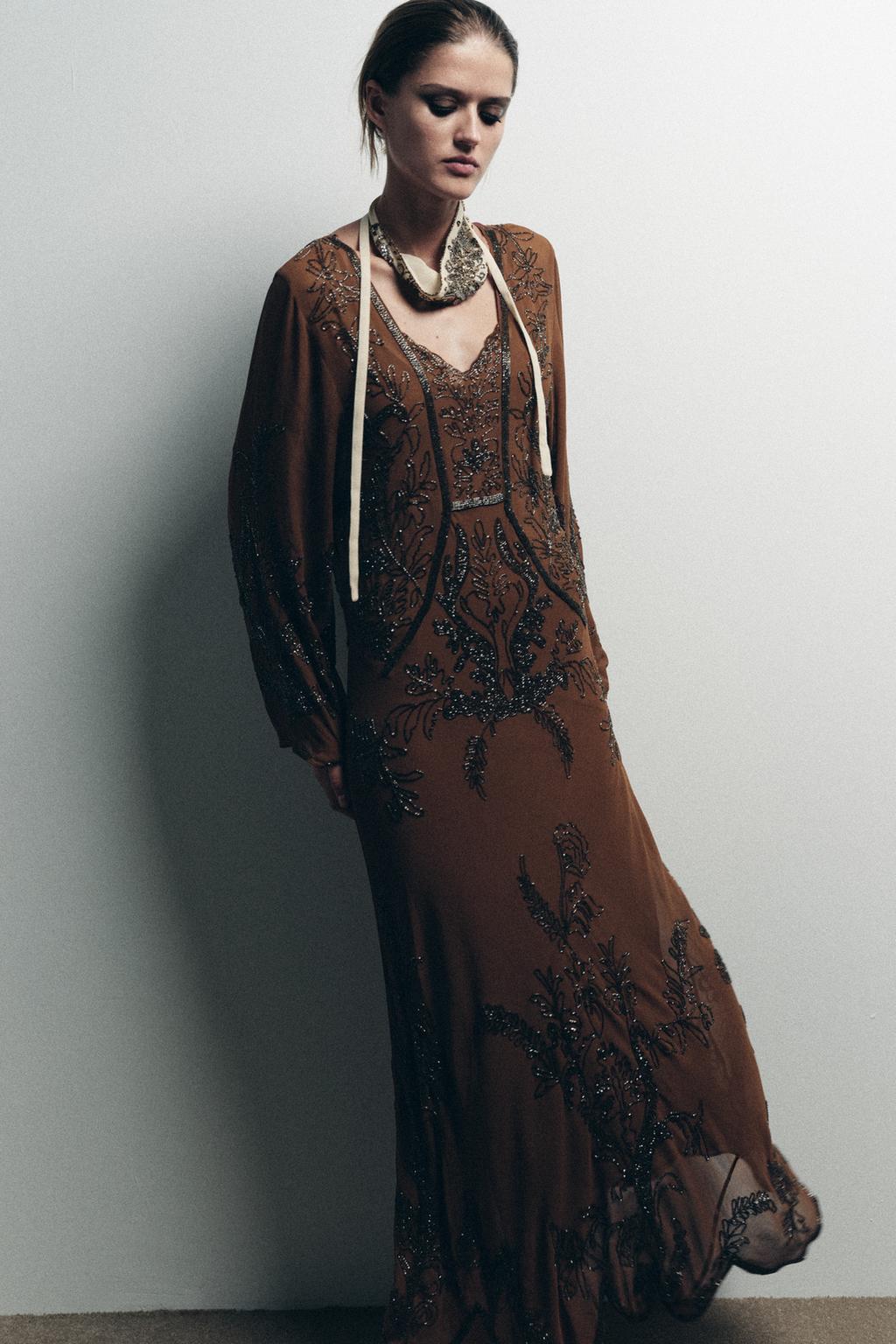 ПЛАТЬЕ ИЗ ЖОРЖЕТА С БУСИНАМИ LIMITED EDITION