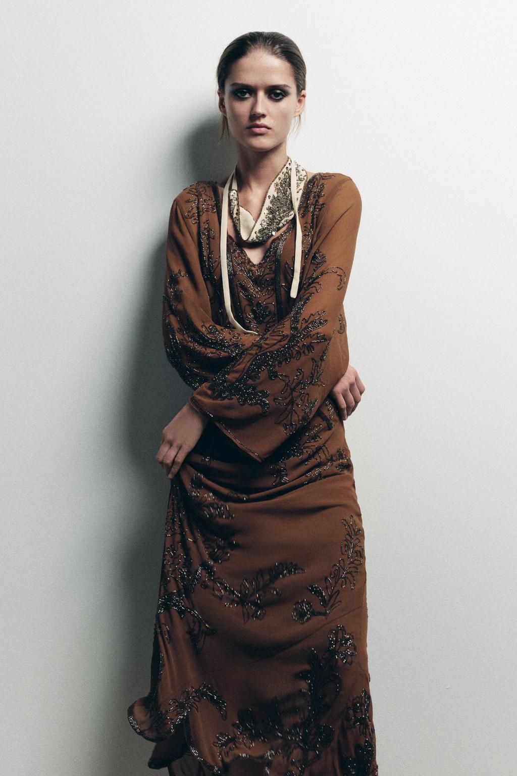 ПЛАТЬЕ ИЗ ЖОРЖЕТА С БУСИНАМИ LIMITED EDITION