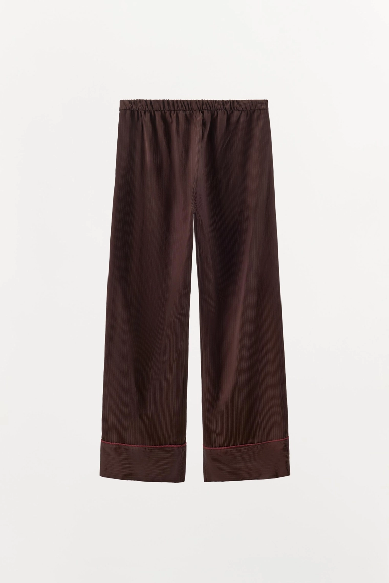 БРЮКИ В ПИЖАМНОМ СТИЛЕ В КОНТРАСТНУЮ ПОЛОСКУ