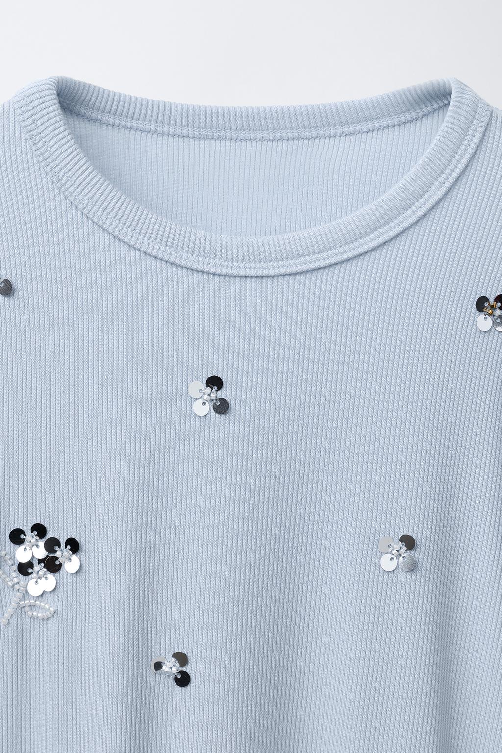 ФУТБОЛКА В РУБЧИК С ПАЙЕТКАМИ