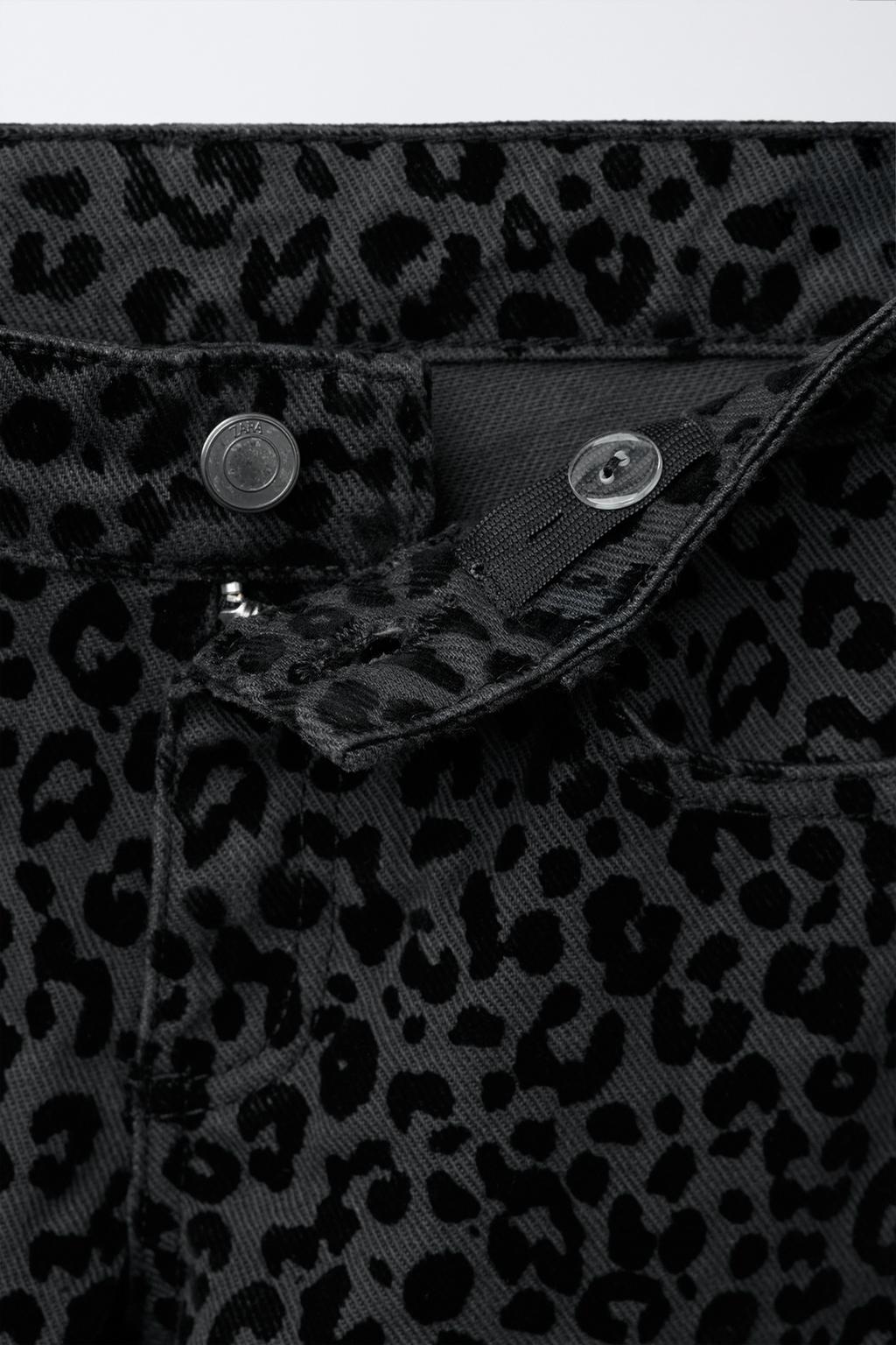 ДЖИНСЫ WIDE LEG С АНИМАЛИСТИЧЕСКИМ ФЛОК-ПРИНТОМ