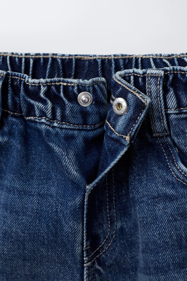 ДЖИНСЫ СВОБОДНОГО КРОЯ С ЗАЩИПАМИ