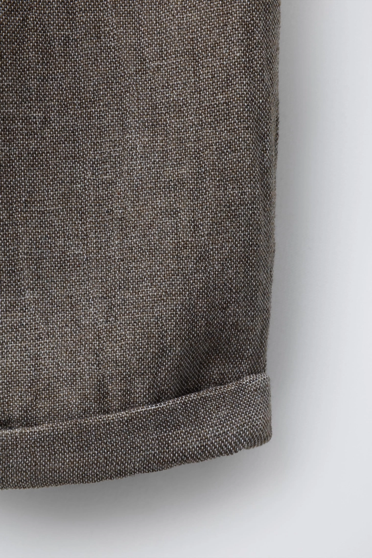 БРЮКИ BAGGY В СТИЛЕ РУСТИК С ПУГОВИЦАМИ И ШЕРСТЬЮ