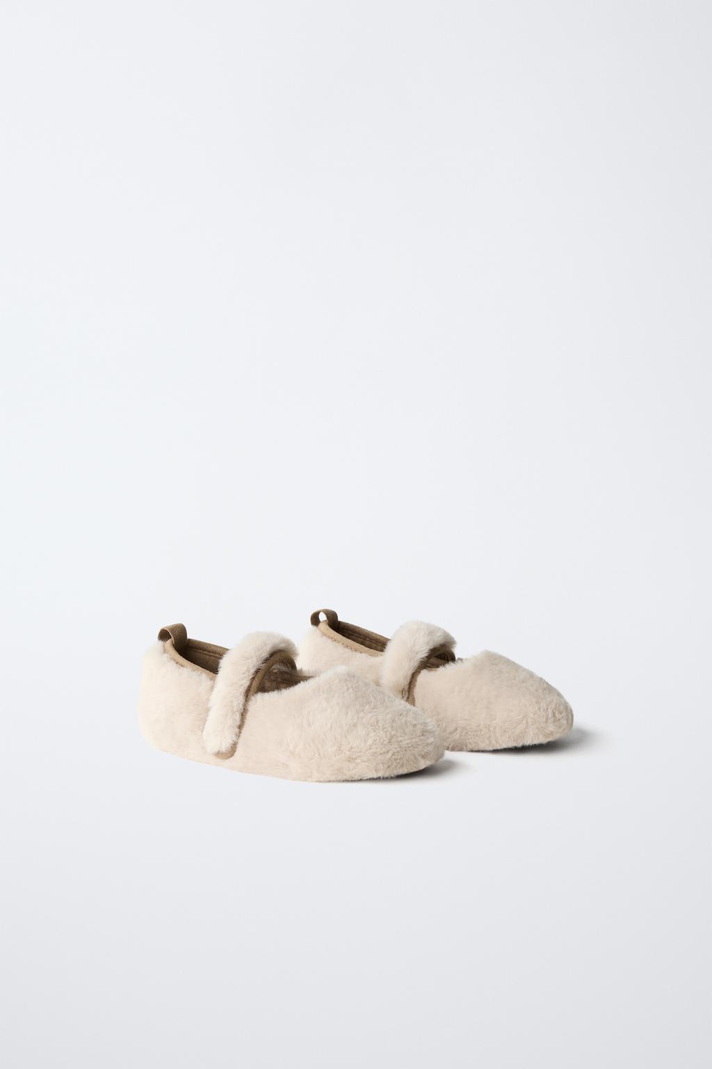 Балетки с искусственным мехом