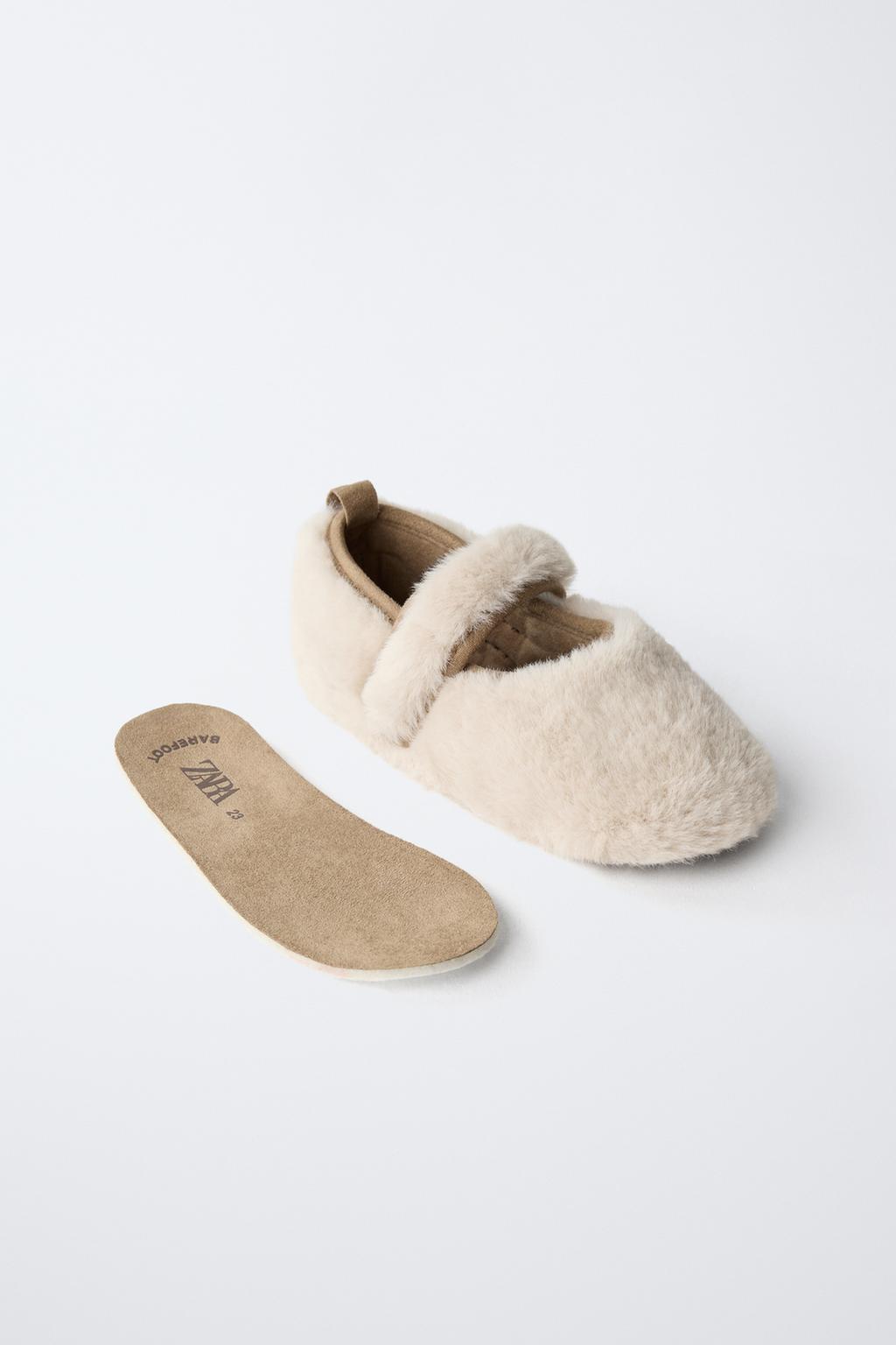 Балетки с искусственным мехом