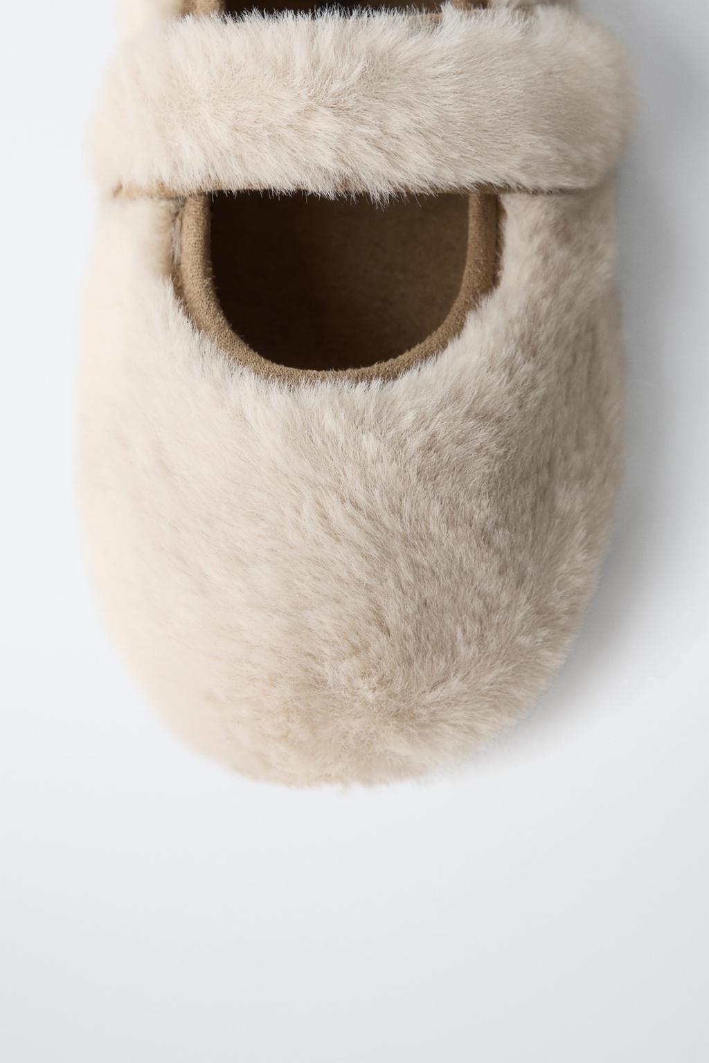 Балетки с искусственным мехом