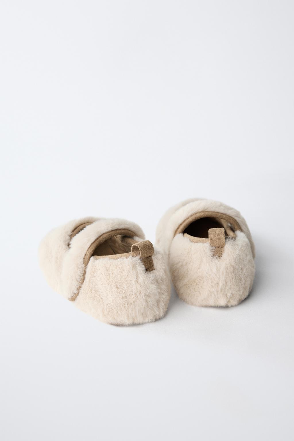 Балетки с искусственным мехом