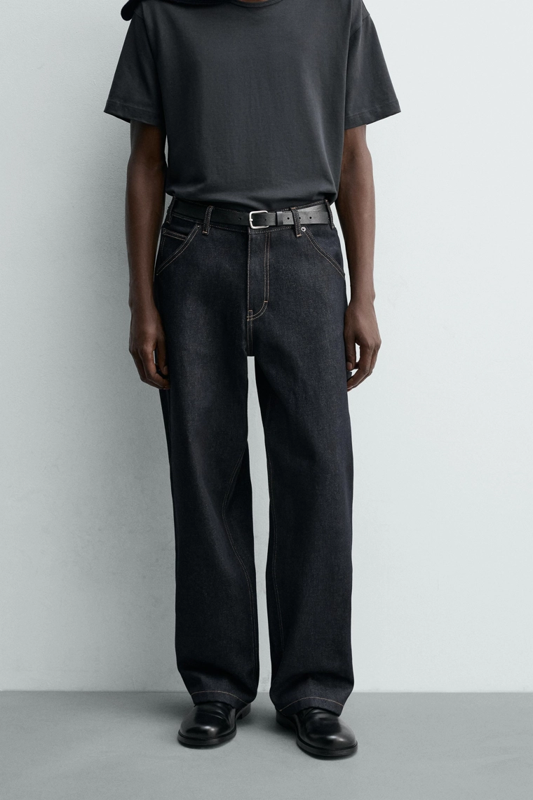 Джинсы-карпентеры baggy fit с контрастной строчкой