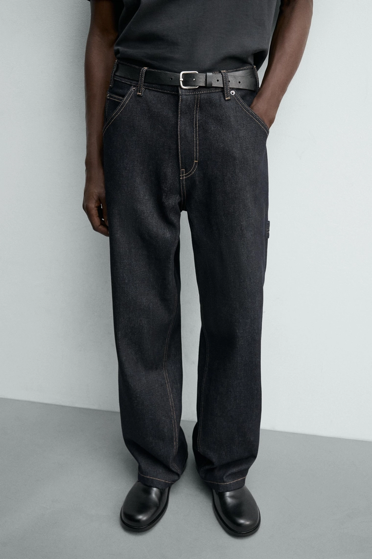 Джинсы-карпентеры baggy fit с контрастной строчкой