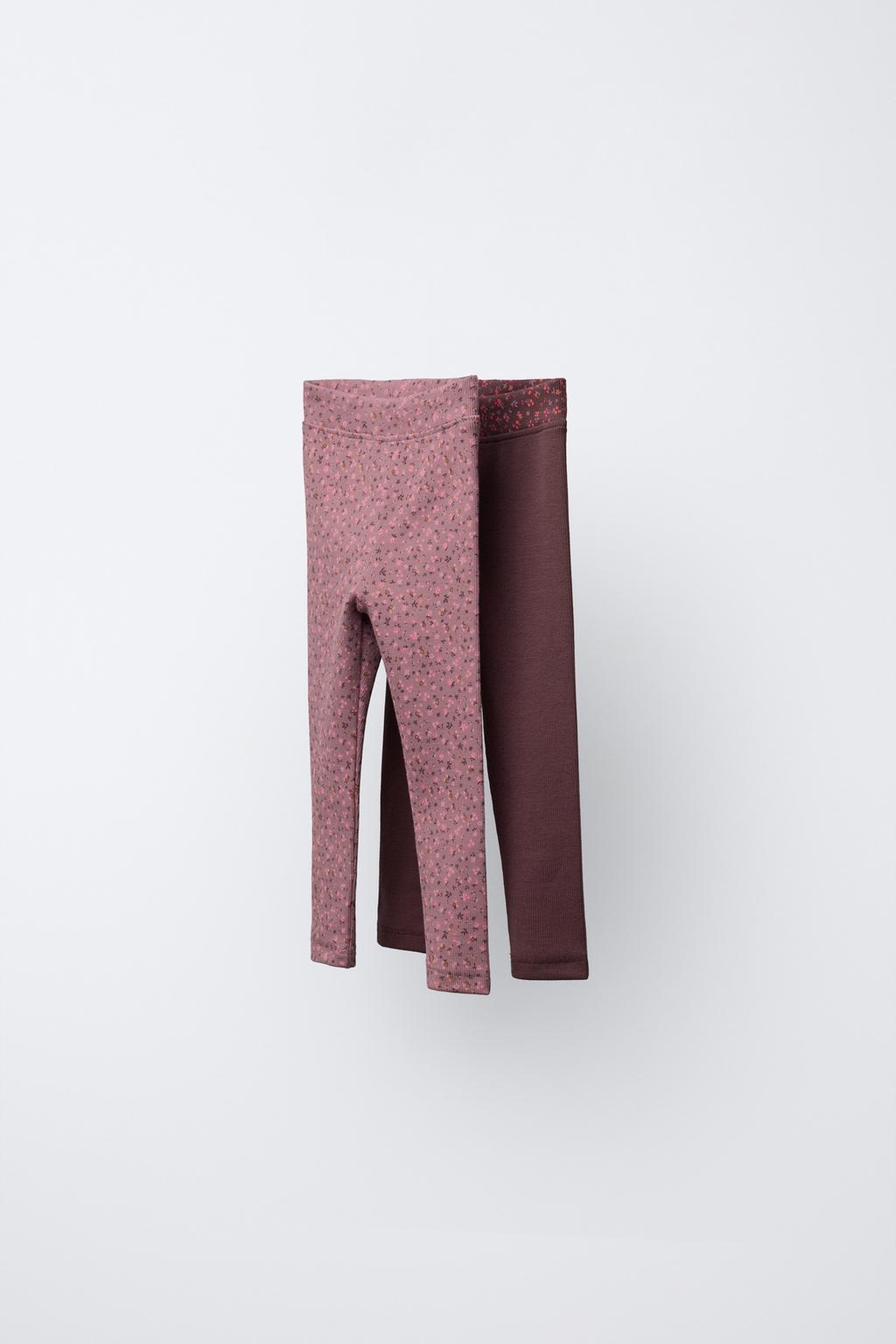 НАБОР ИЗ ДВУХ ЛЕГИНСОВ С ПРИНТОМ И ОДНОТОННЫХ