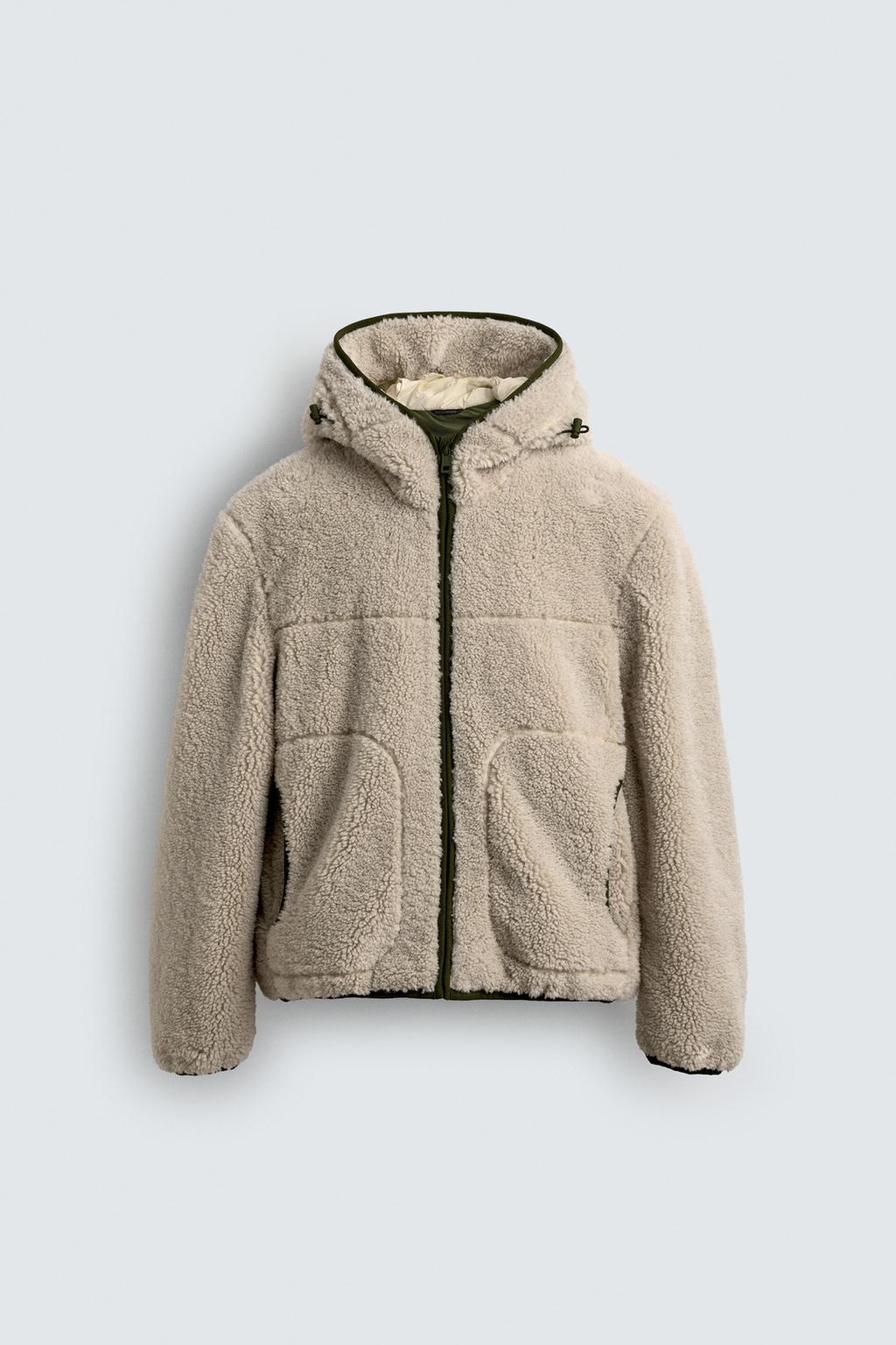 КОМБИНИРОВАННАЯ КУРТКА С ЭФФЕКТОМ ИСКУССТВЕННОЙ ОВЧИНЫ