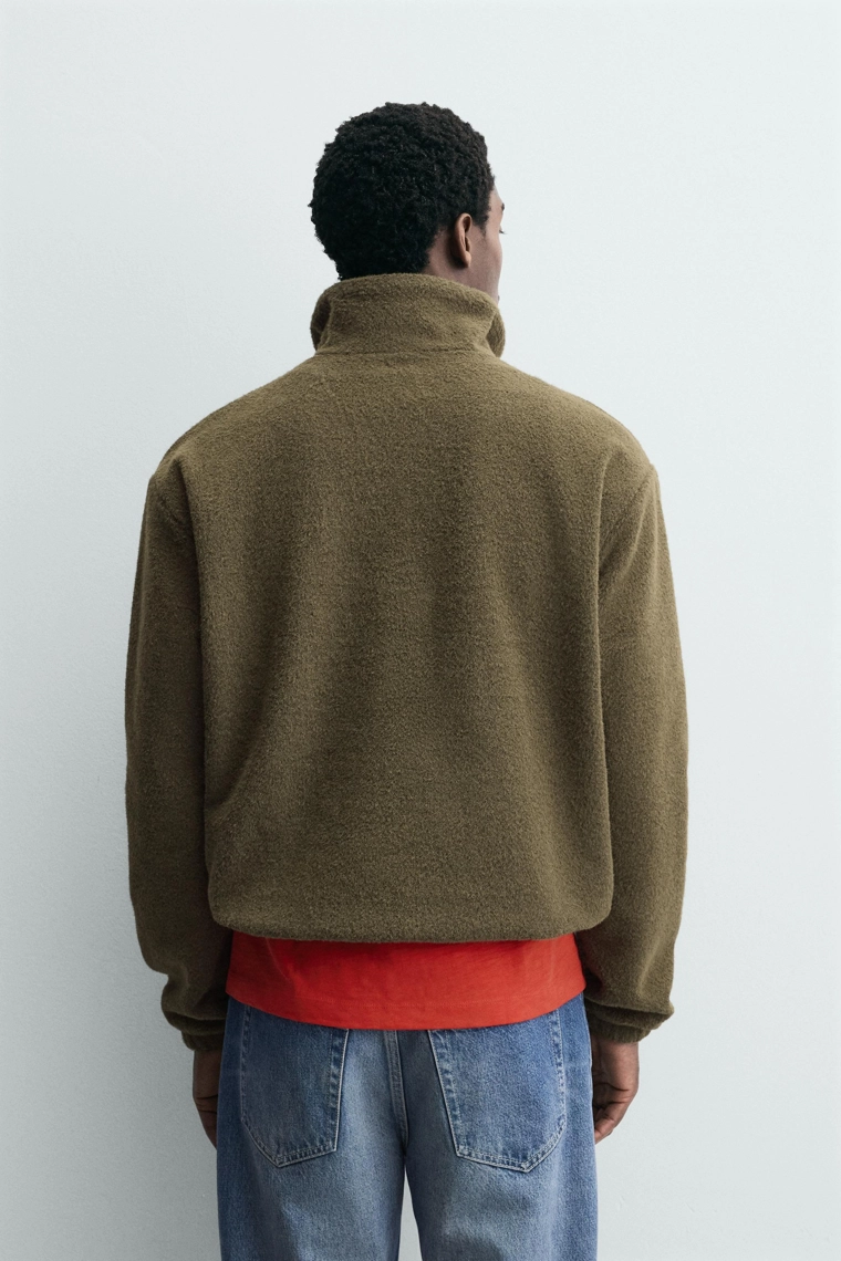 ТОЛСТОВКА ИЗ ФЛИСА С ВОРОТНИКОМ НА МОЛНИИ