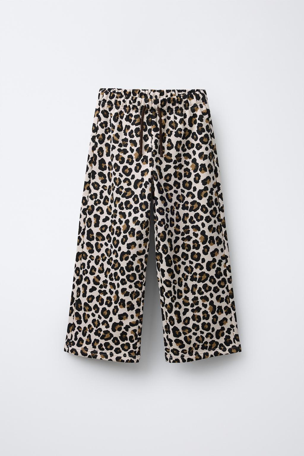 БРЮКИ ИЗ ФЛИСА С АНИМАЛИСТИЧЕСКИМ ПРИНТОМ