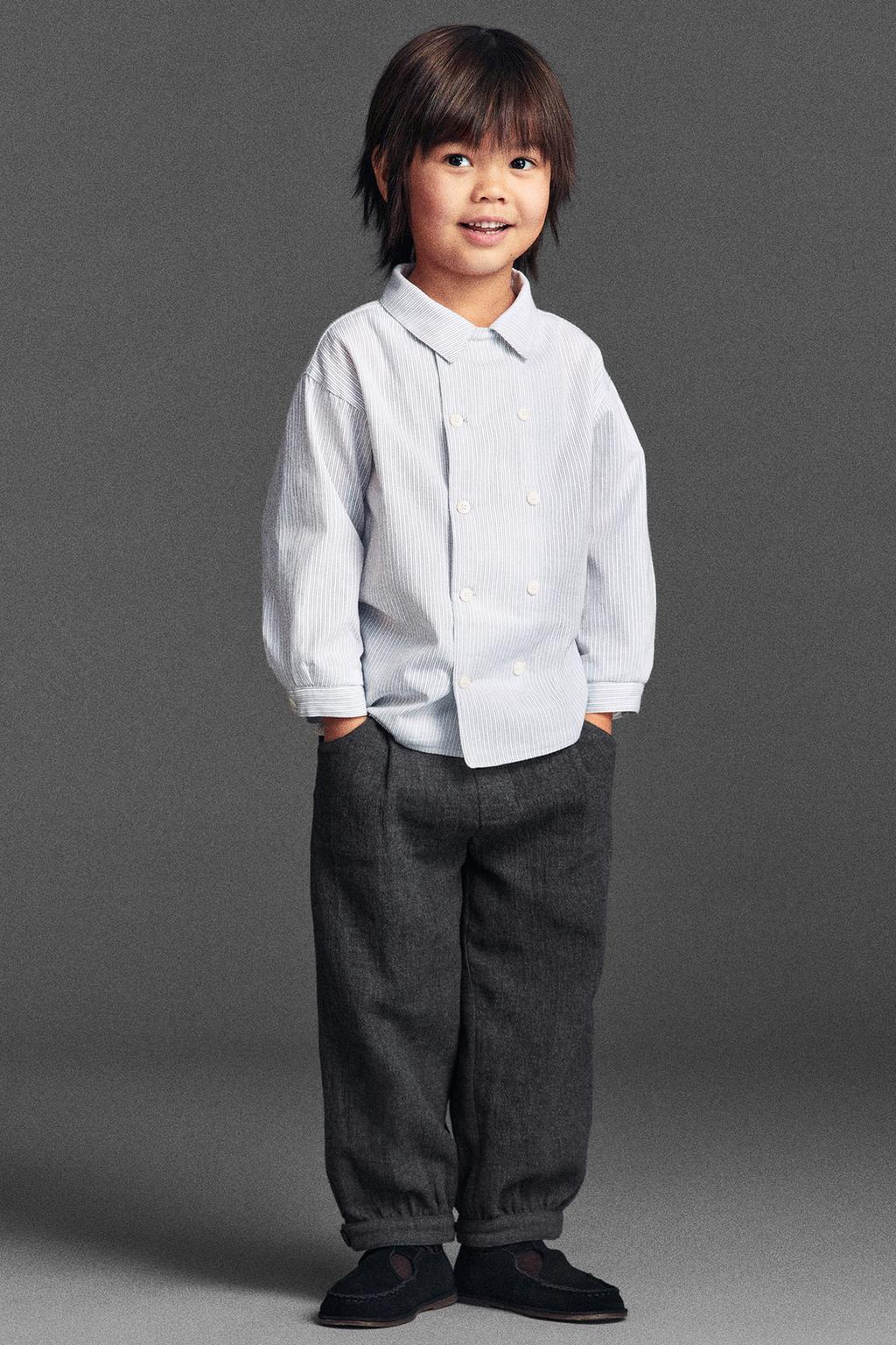 РУБАШКА В ПОЛОСКУ НА ДВОЙНЫХ ПУГОВИЦАХ