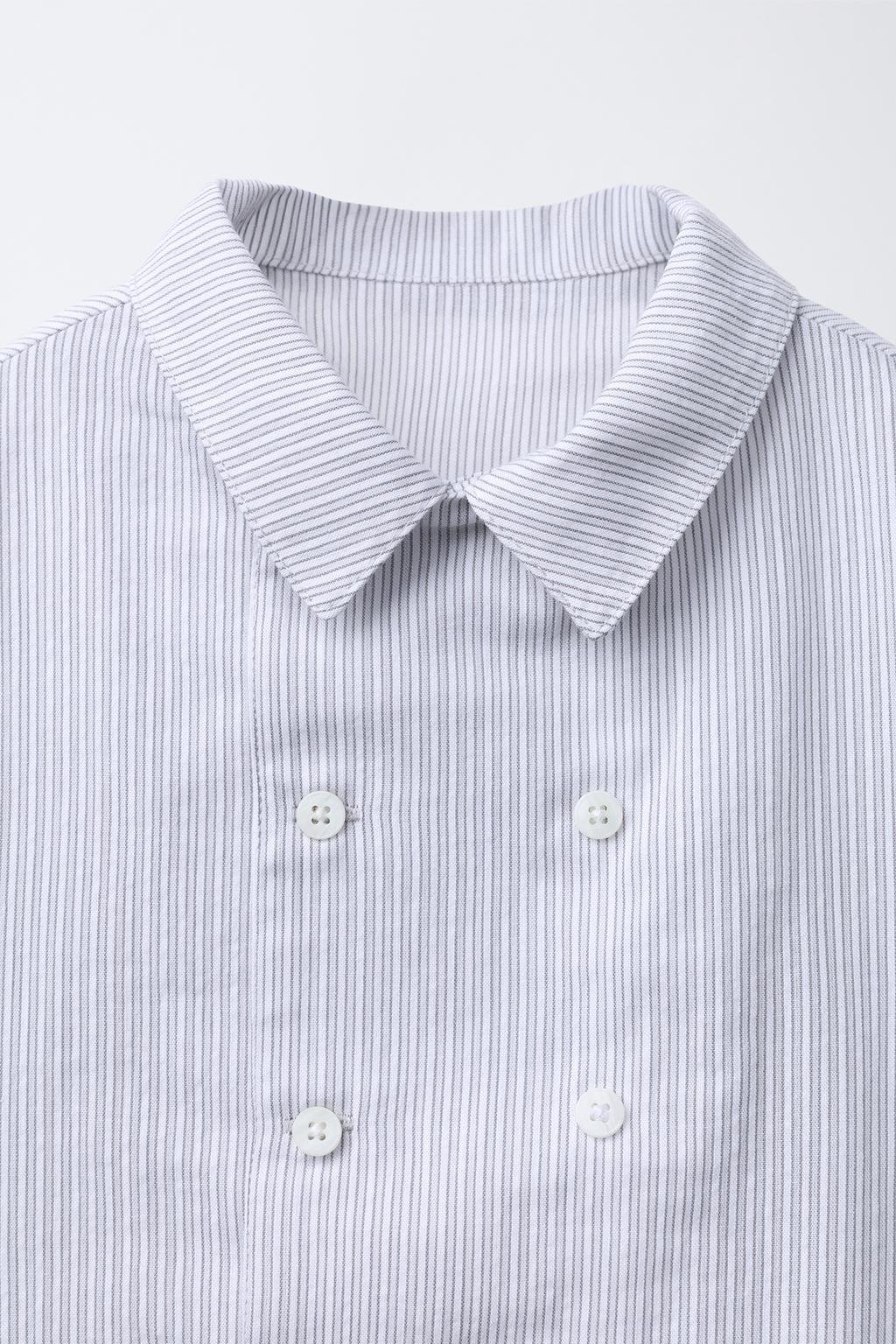 РУБАШКА В ПОЛОСКУ НА ДВОЙНЫХ ПУГОВИЦАХ