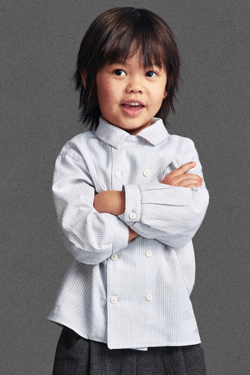 РУБАШКА В ПОЛОСКУ НА ДВОЙНЫХ ПУГОВИЦАХ