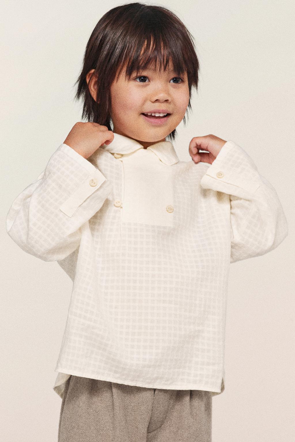 РУБАШКА ИЗ РЕЛЬЕФНОЙ ТКАНИ С ЗАПАХОМ