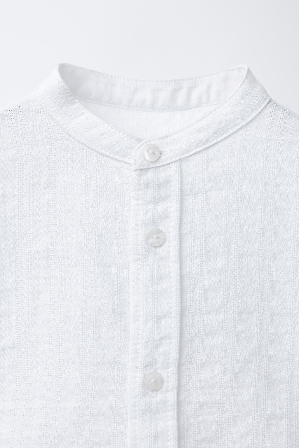 ФАКТУРНАЯ РУБАШКА С ВОРОТНИКОМ-СТОЙКОЙ