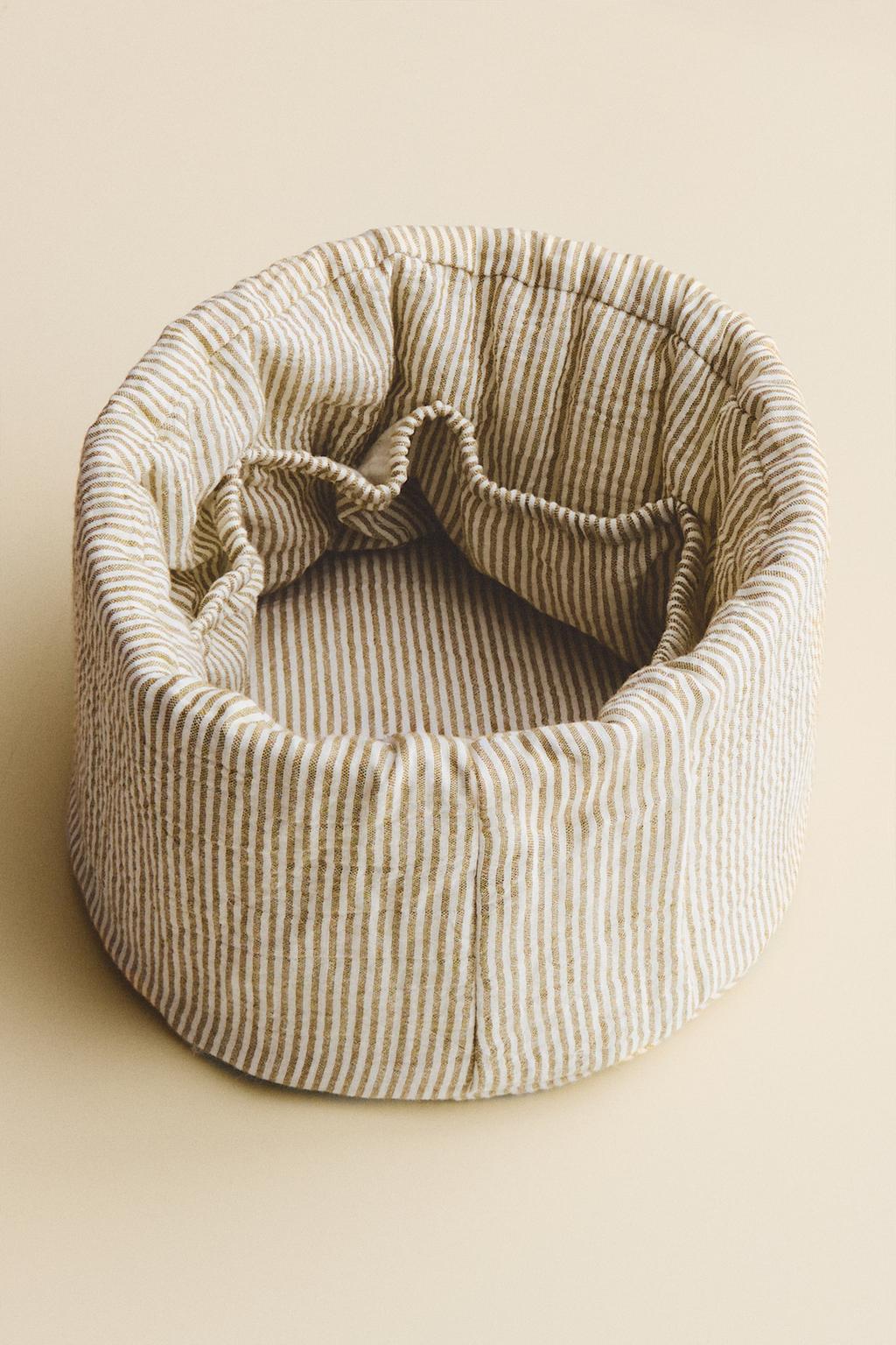 Полукруглый органайзер для пеленания zara в полоску из муслина