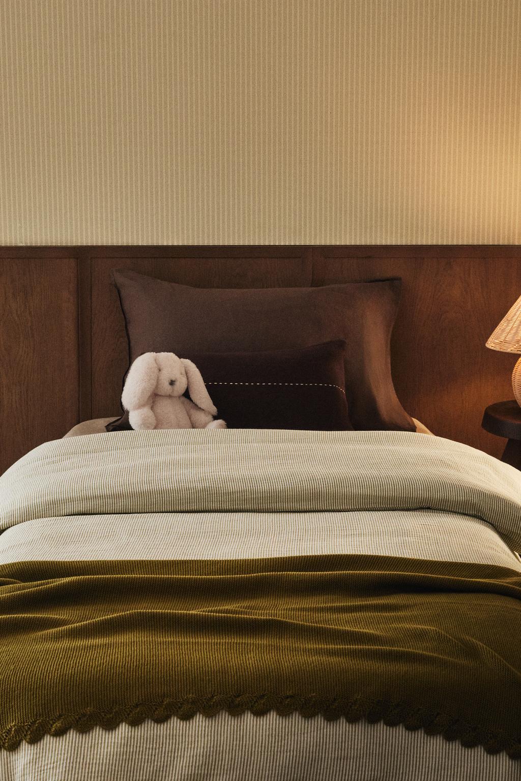 Детское стеганое одеяло из муслина в полоску