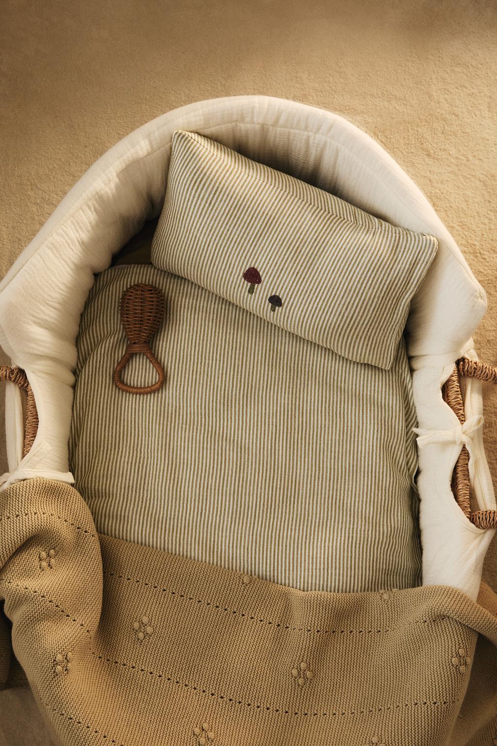 Детское стеганое одеяло из муслина в полоску