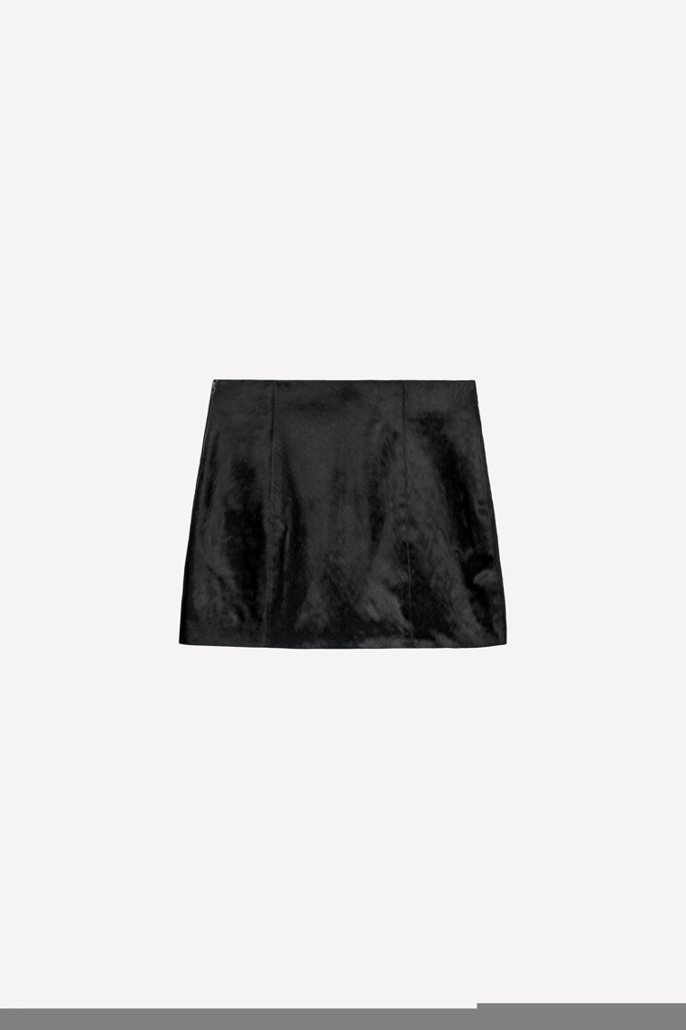 Кожаная и овечья шерстяная короткая юбка ludovic de saint sernin x zara
