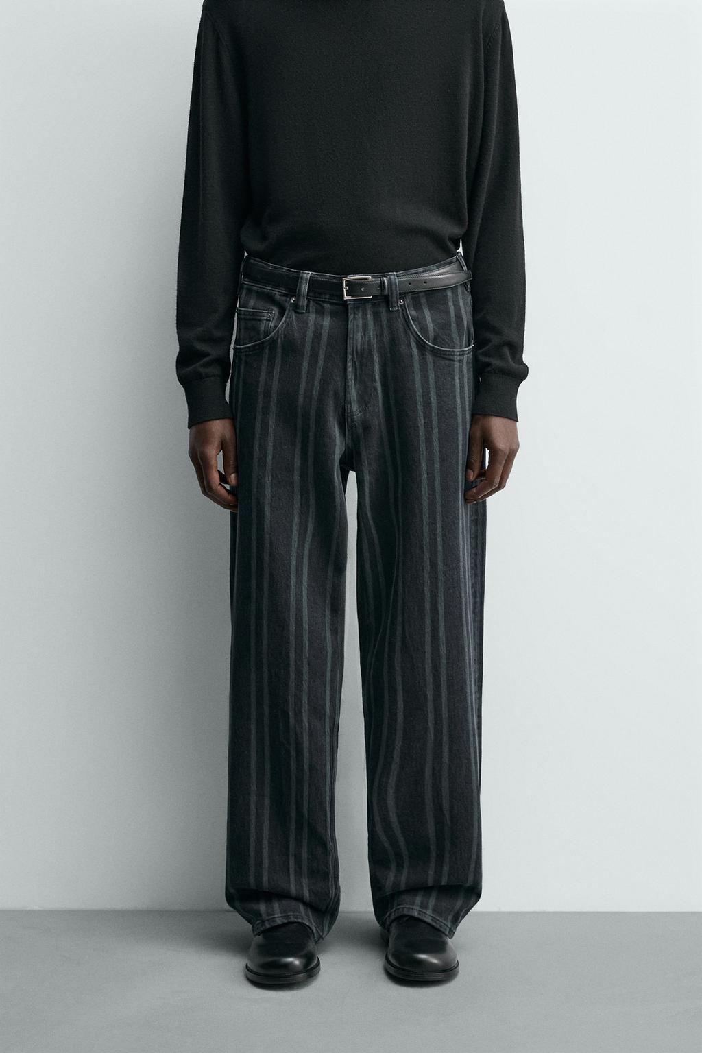 ДЖИНСЫ RELAXED FIT В ПОЛОСКУ