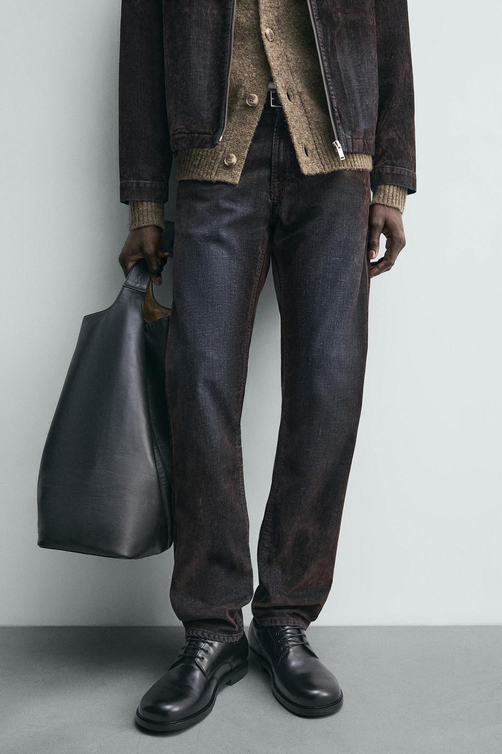 ДЖИНСЫ RELAXED FIT С ФЛОКИРОВАНИЕМ ПОД БАРХАТ