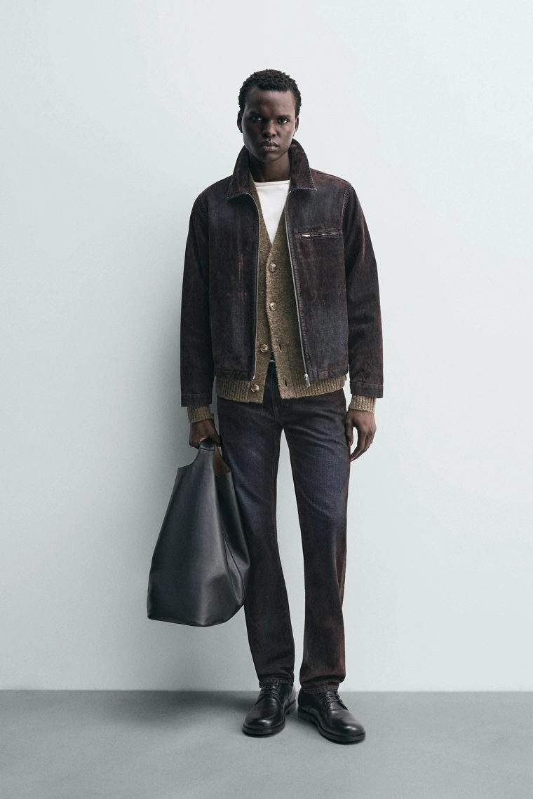 ДЖИНСЫ RELAXED FIT С ФЛОКИРОВАНИЕМ ПОД БАРХАТ