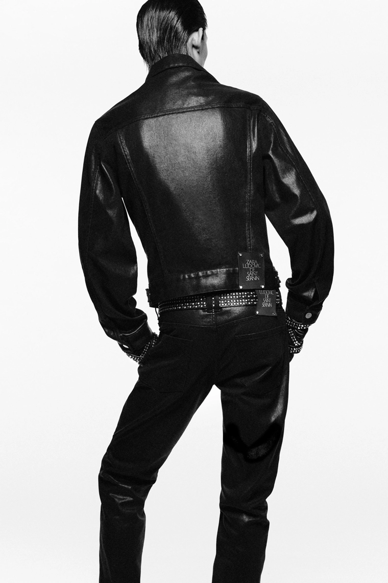 Джинсы slim fit с восковым покрытием ludovic de saint sernin x zara