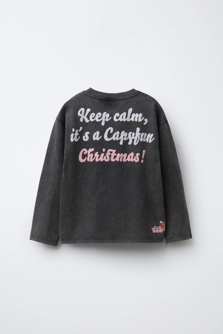 ФУТБОЛКА С ЭФФЕКТОМ ПОТЕРТОСТИ И ПРИНТОМ «КАПИБАРА CAPYFUN ©»