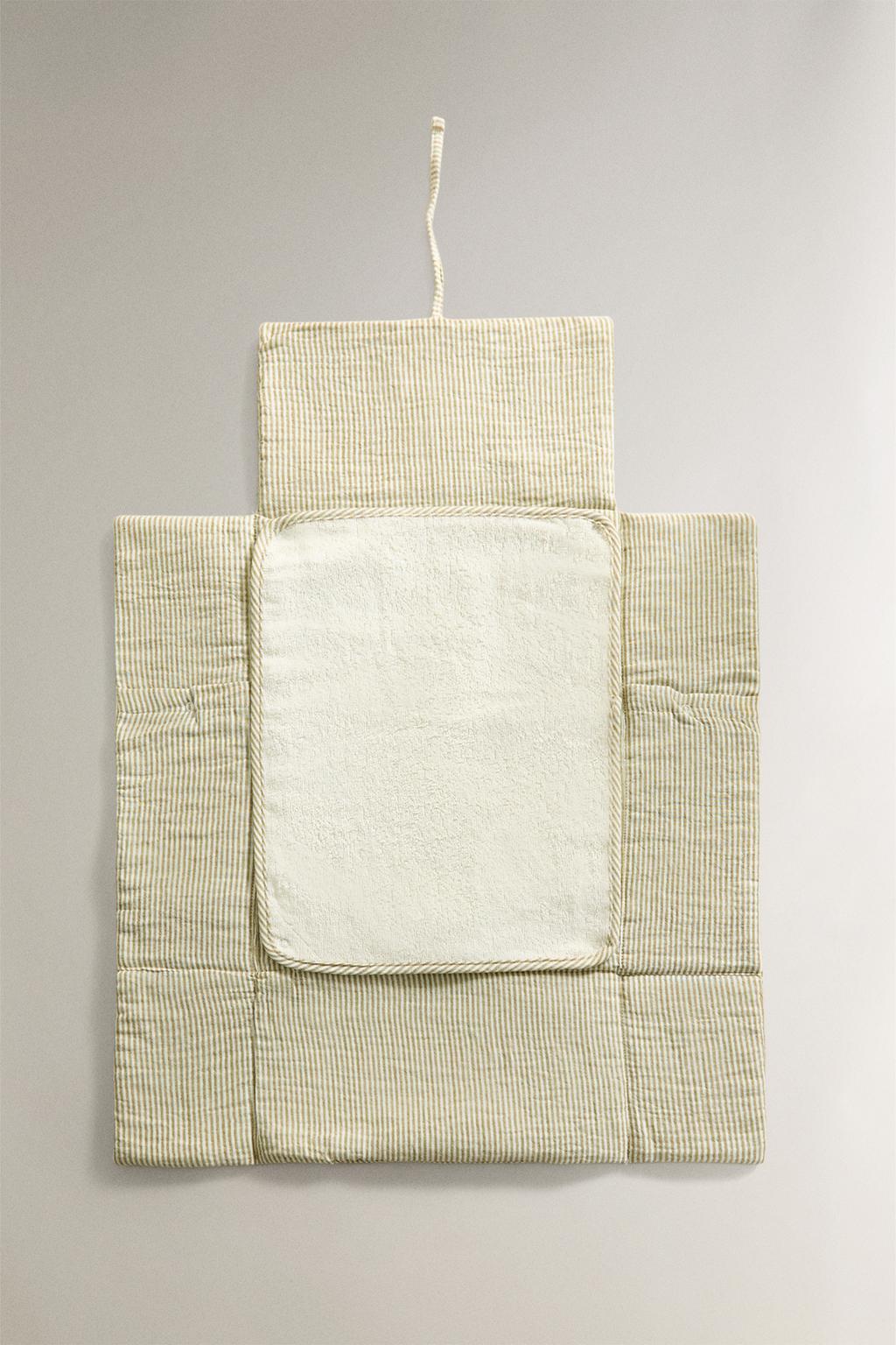 Портативный пеленальный мат из хлопкового муслина в полоску