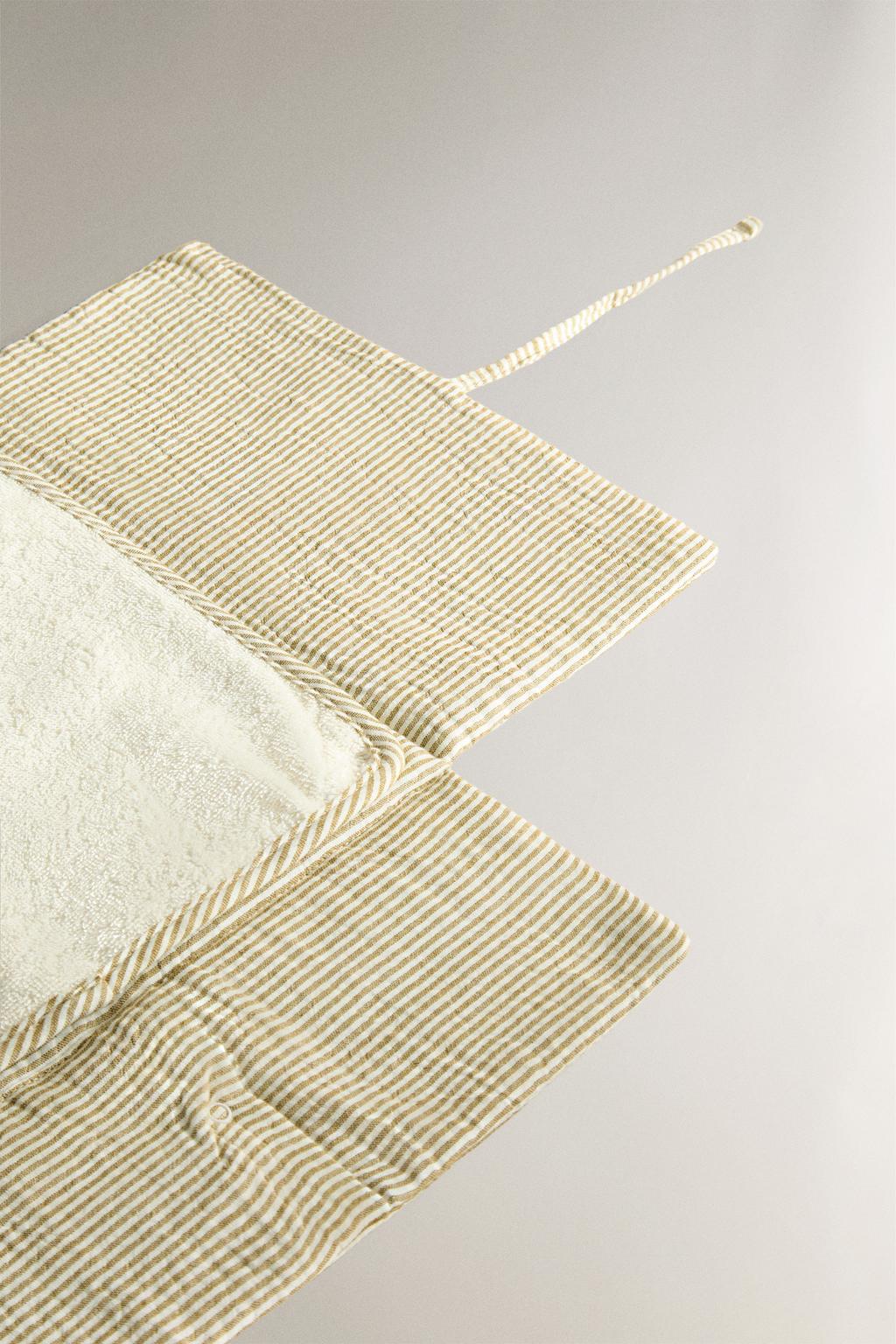 Портативный пеленальный мат из хлопкового муслина в полоску