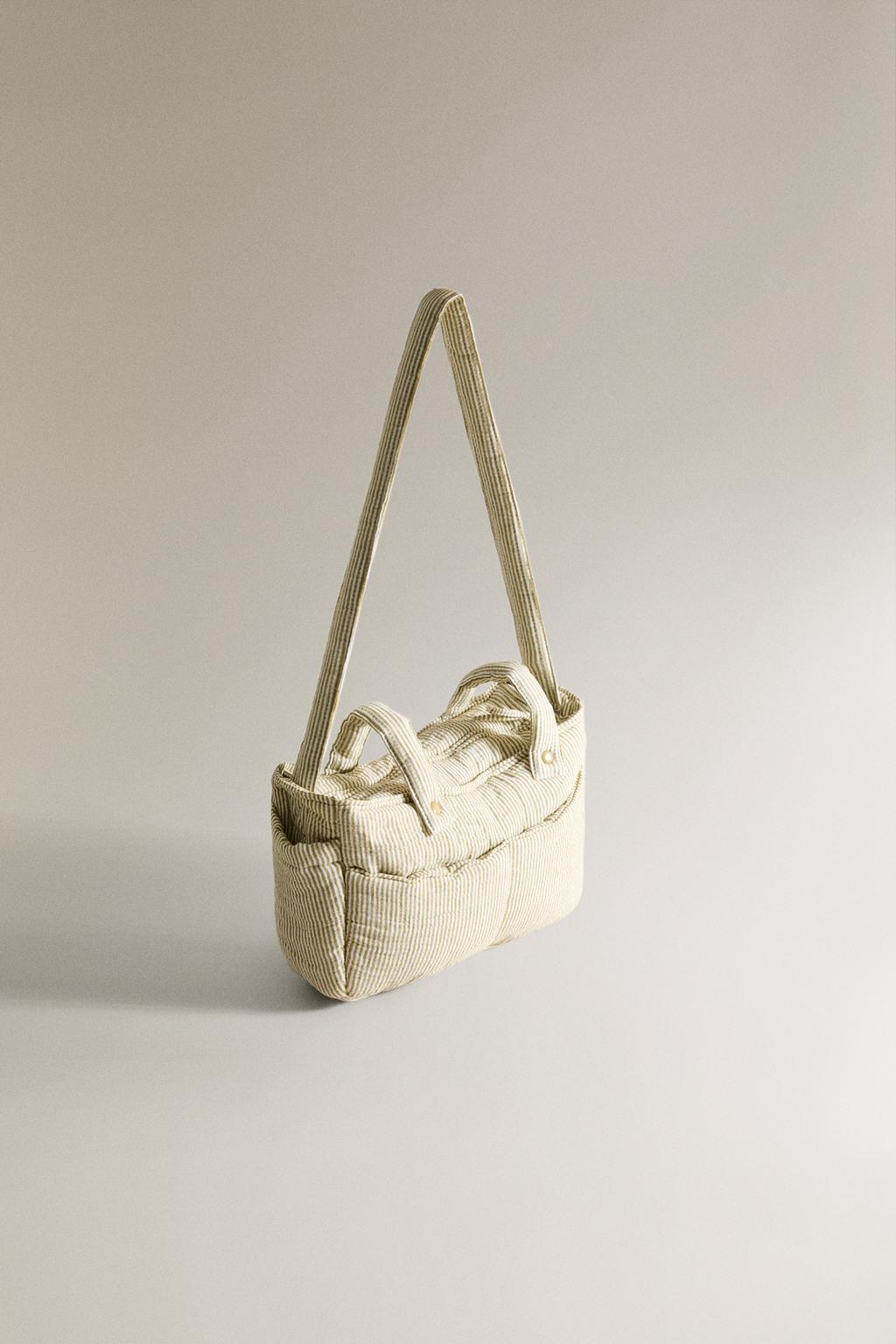 Сумка для коляски для будущих мам из муслина в полоску