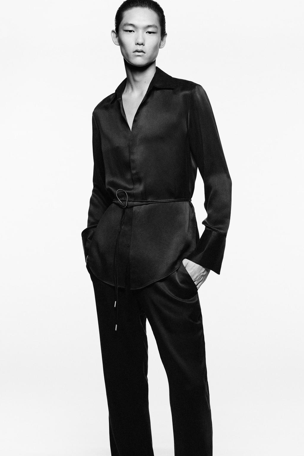 Брюки с широкими штанинами из вискозы и шелка ludovic de saint sernin x zara