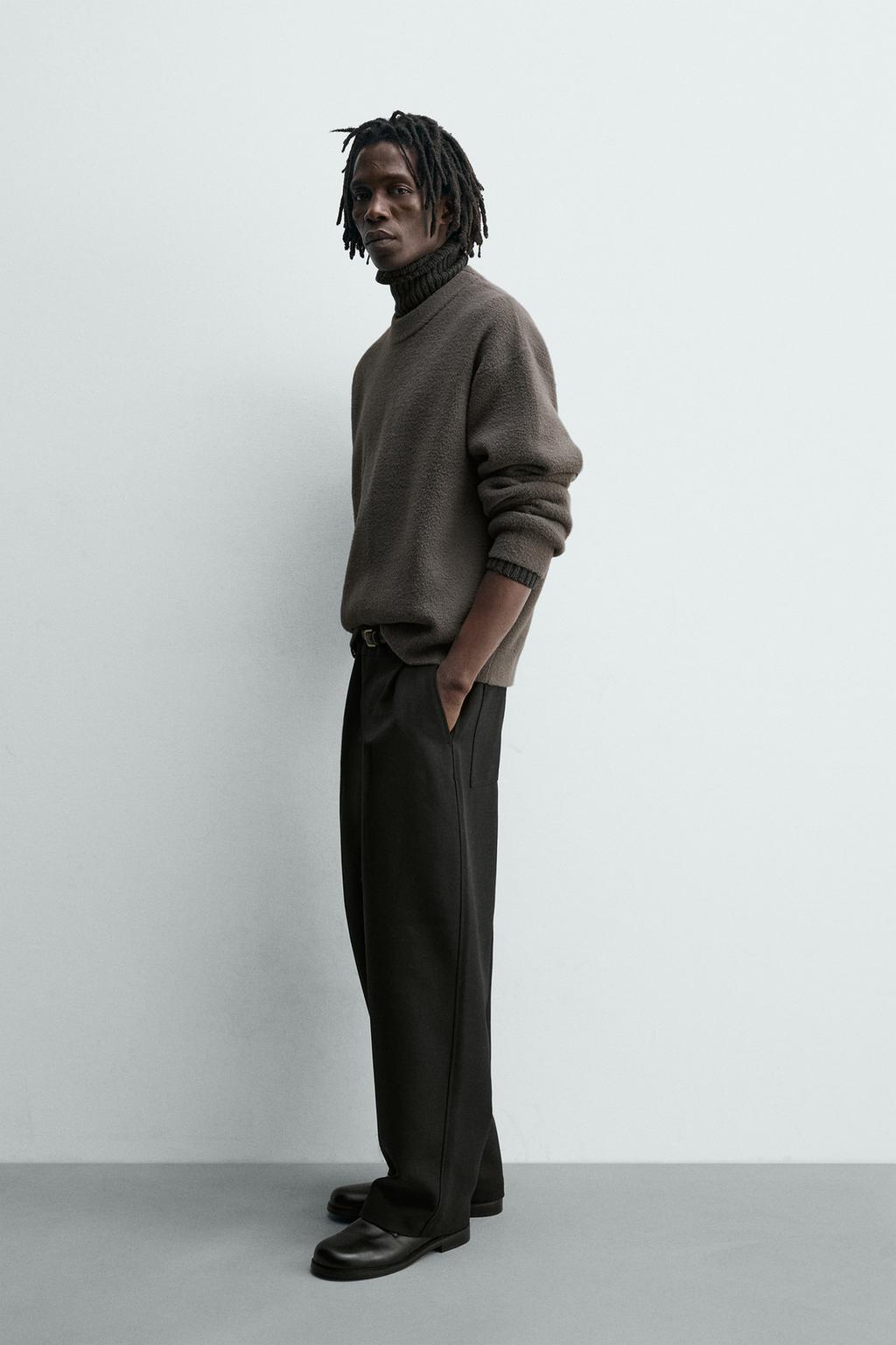 СВИТЕР СВОБОДНОГО КРОЯ ИЗ РЕЛЬЕФНОЙ ТКАНИ