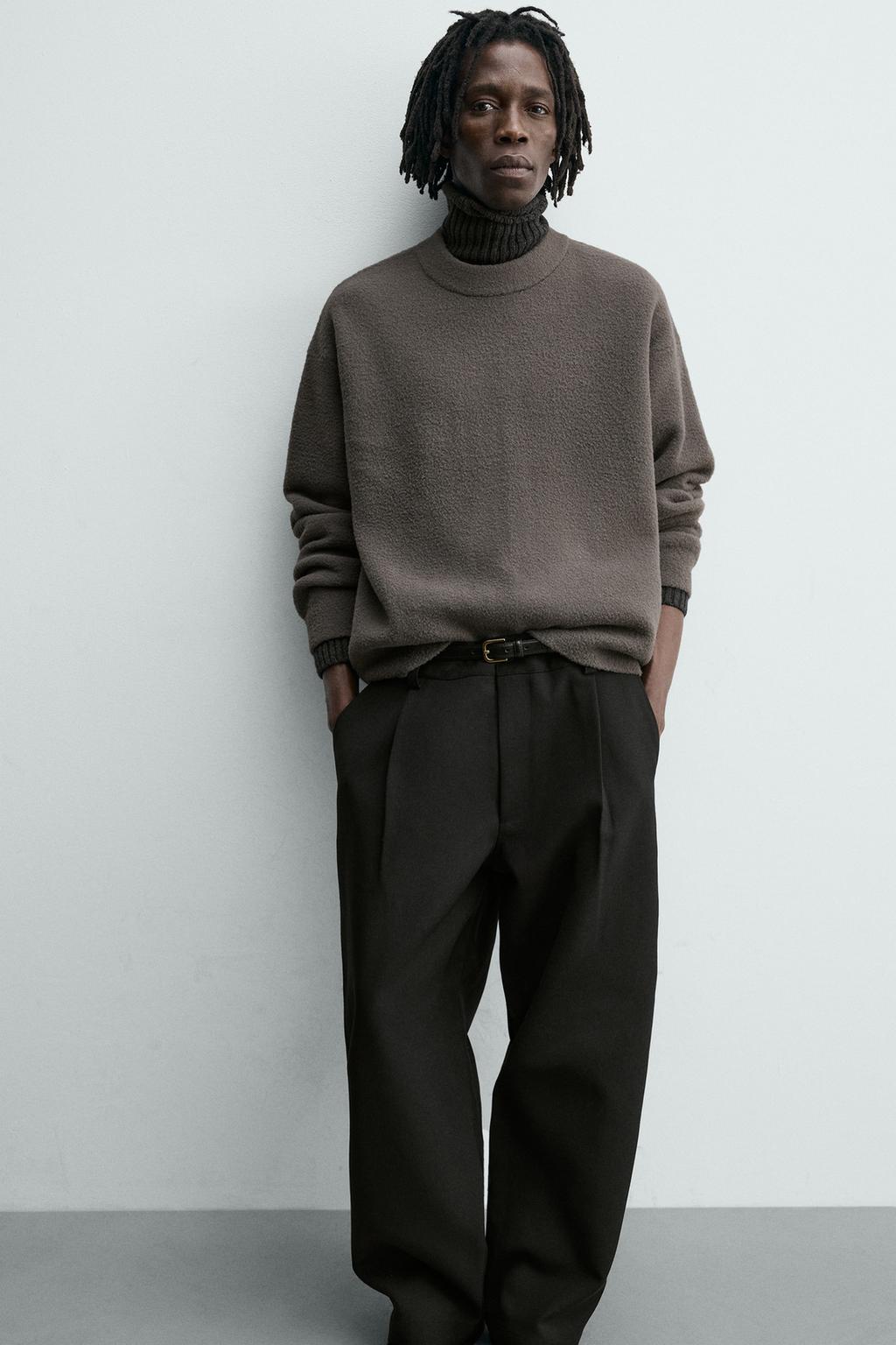 СВИТЕР СВОБОДНОГО КРОЯ ИЗ РЕЛЬЕФНОЙ ТКАНИ