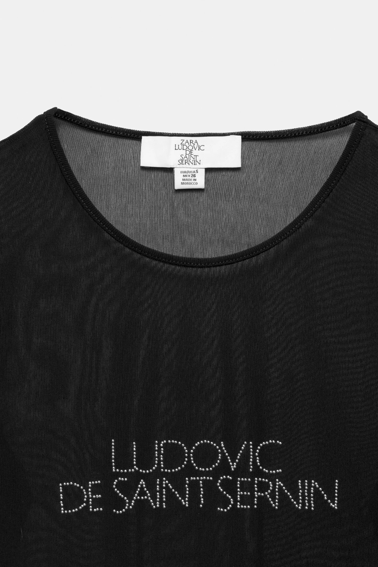 Футболка с блестящим текстом ludovic de saint sernin x zara