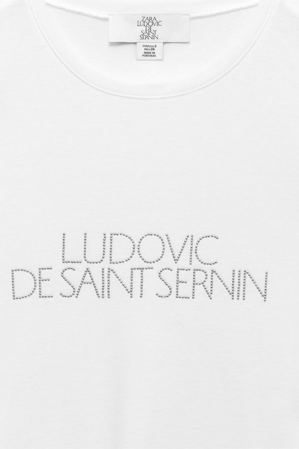 Футболка с блестящим текстом ludovic de saint sernin x zara