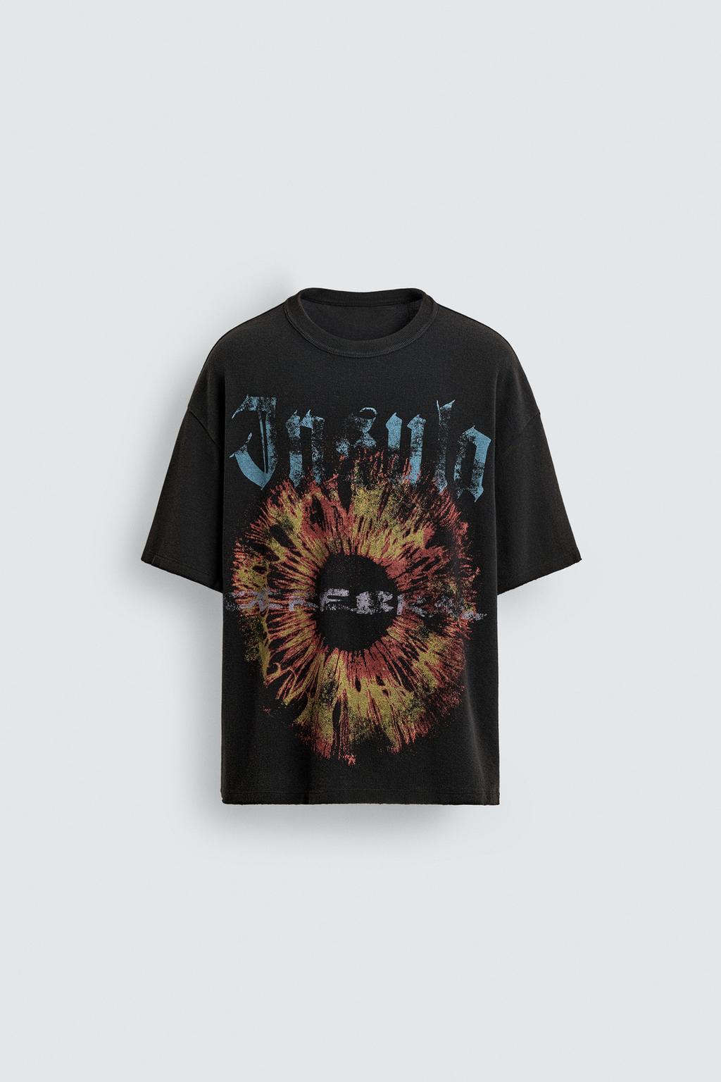 Трикотажная футболка с контрастным принтом