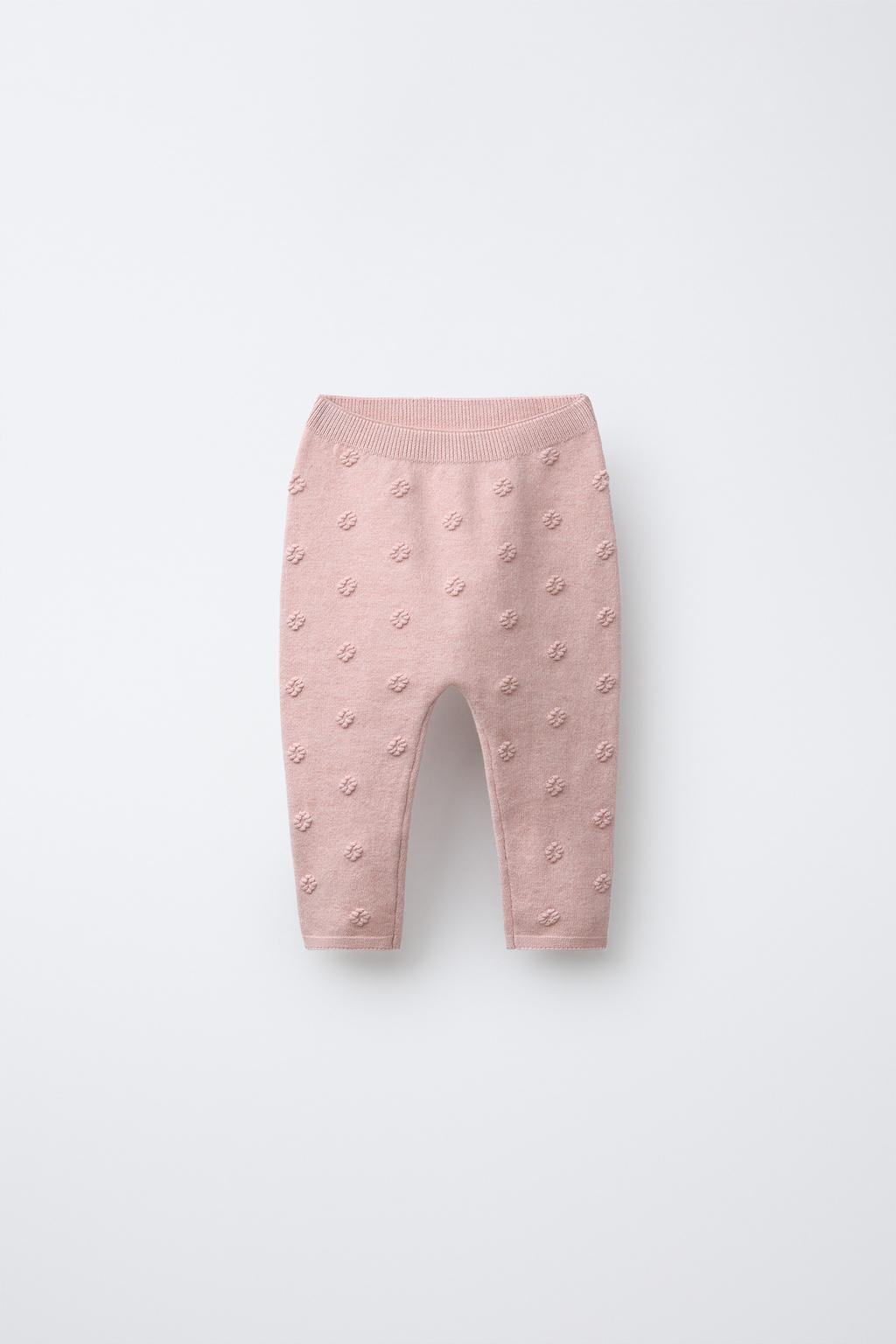 ЛЕГИНСЫ ИЗ ТРИКОТАЖА С ЦВЕТОЧНОЙ ВЫШИВКОЙ