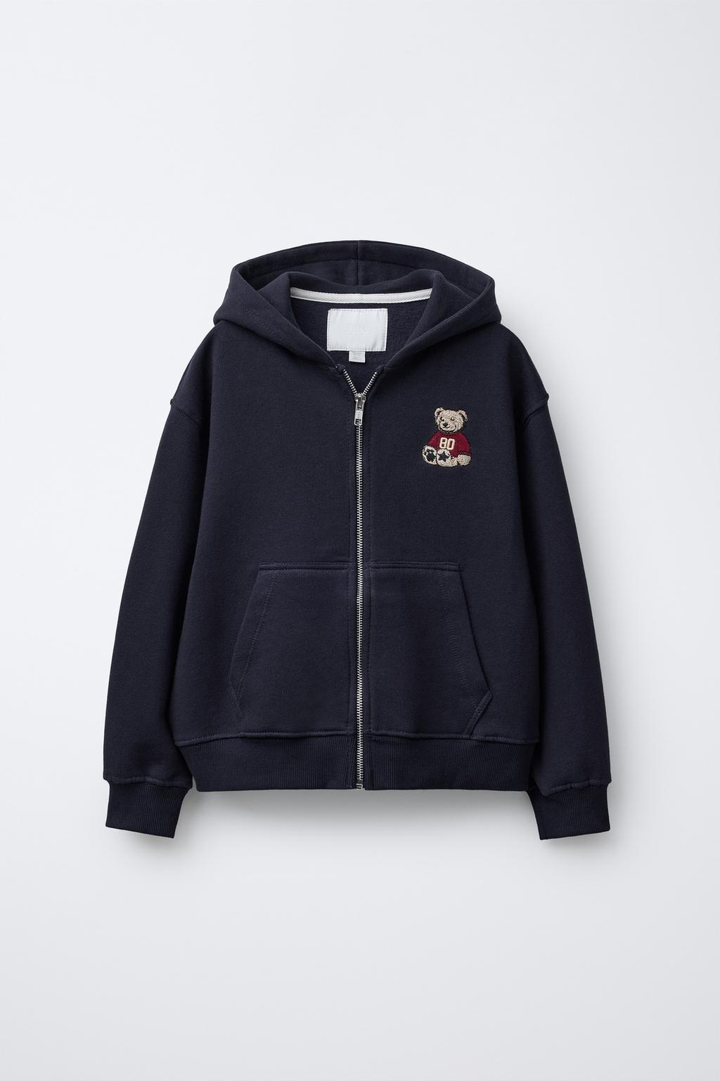 ТОЛСТОВКА НА МОЛНИИ С ВЫШИВКОЙ «МЕДВЕДЬ»