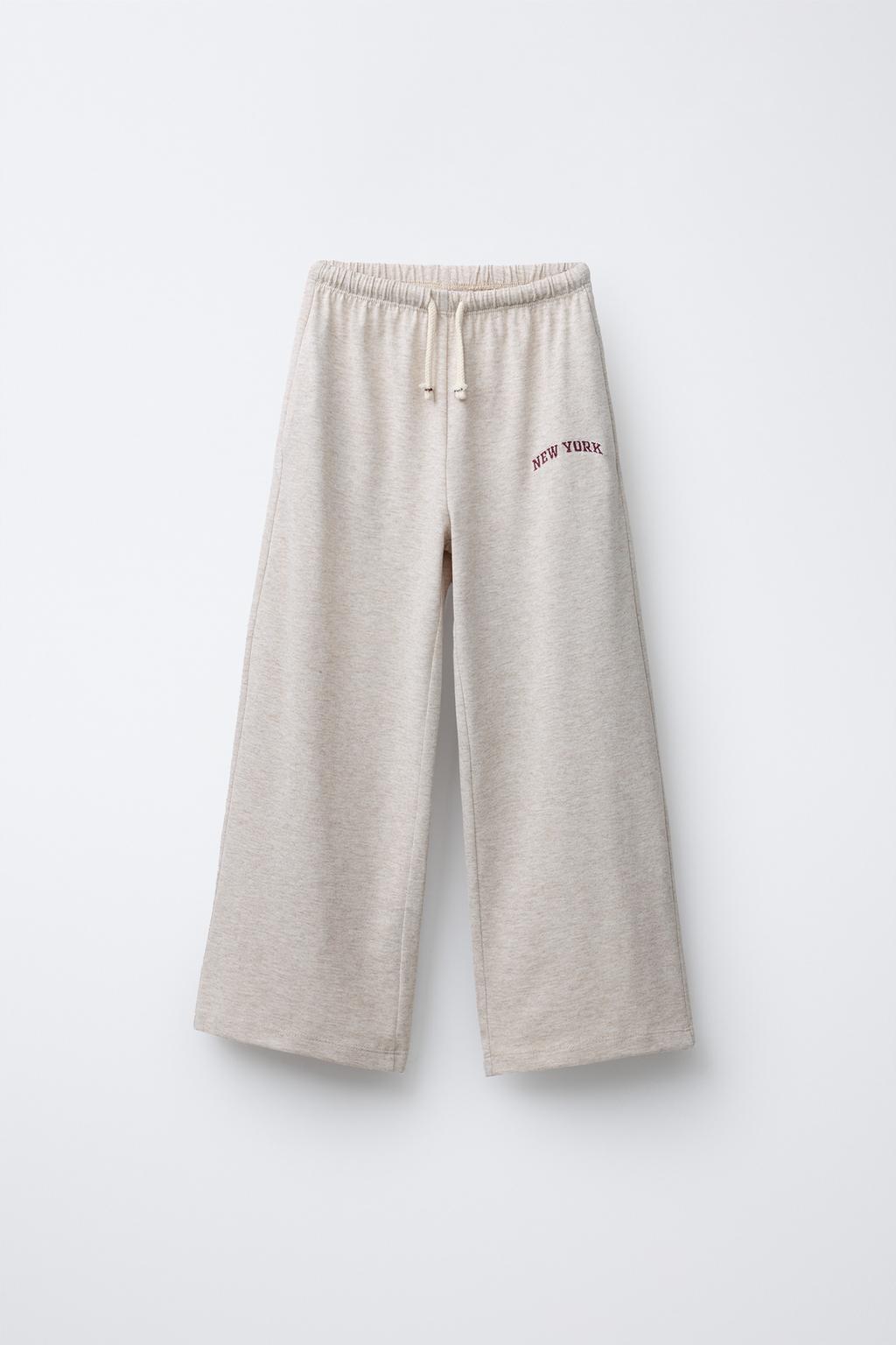 ШИРОКИЕ БРЮКИ ИЗ ПЛОТНОЙ ТКАНИ С ВЫШИВКОЙ