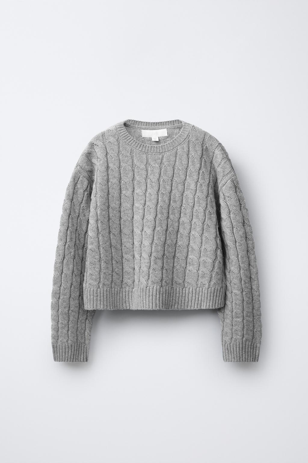 СВИТЕР С УЗОРОМ «КОСЫ»