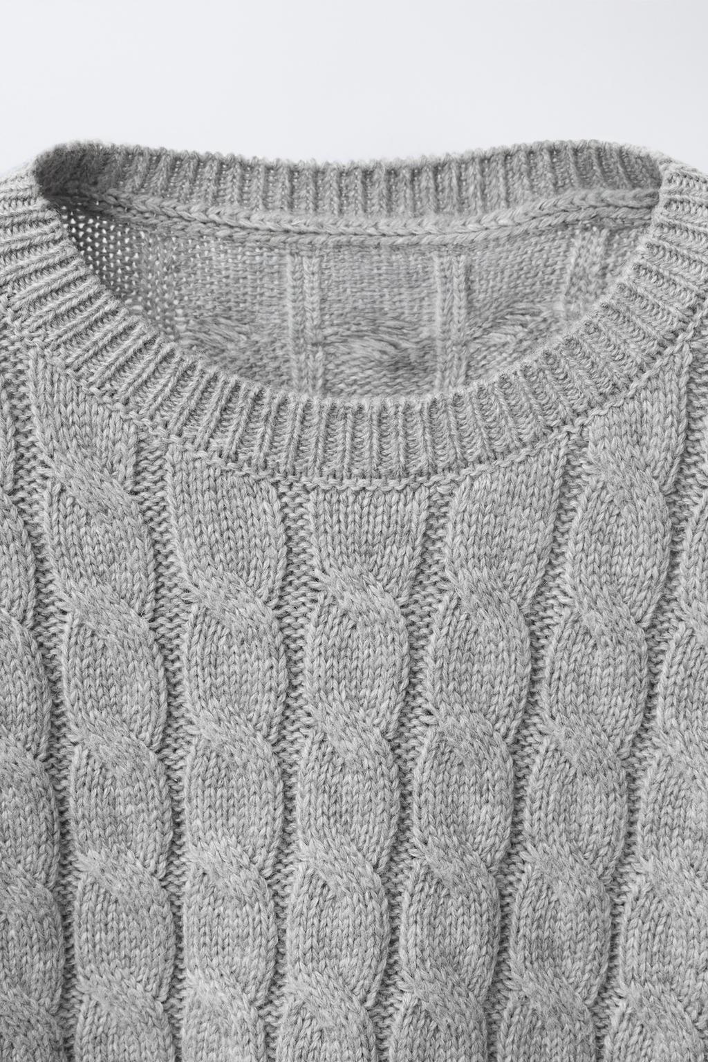 СВИТЕР С УЗОРОМ «КОСЫ»